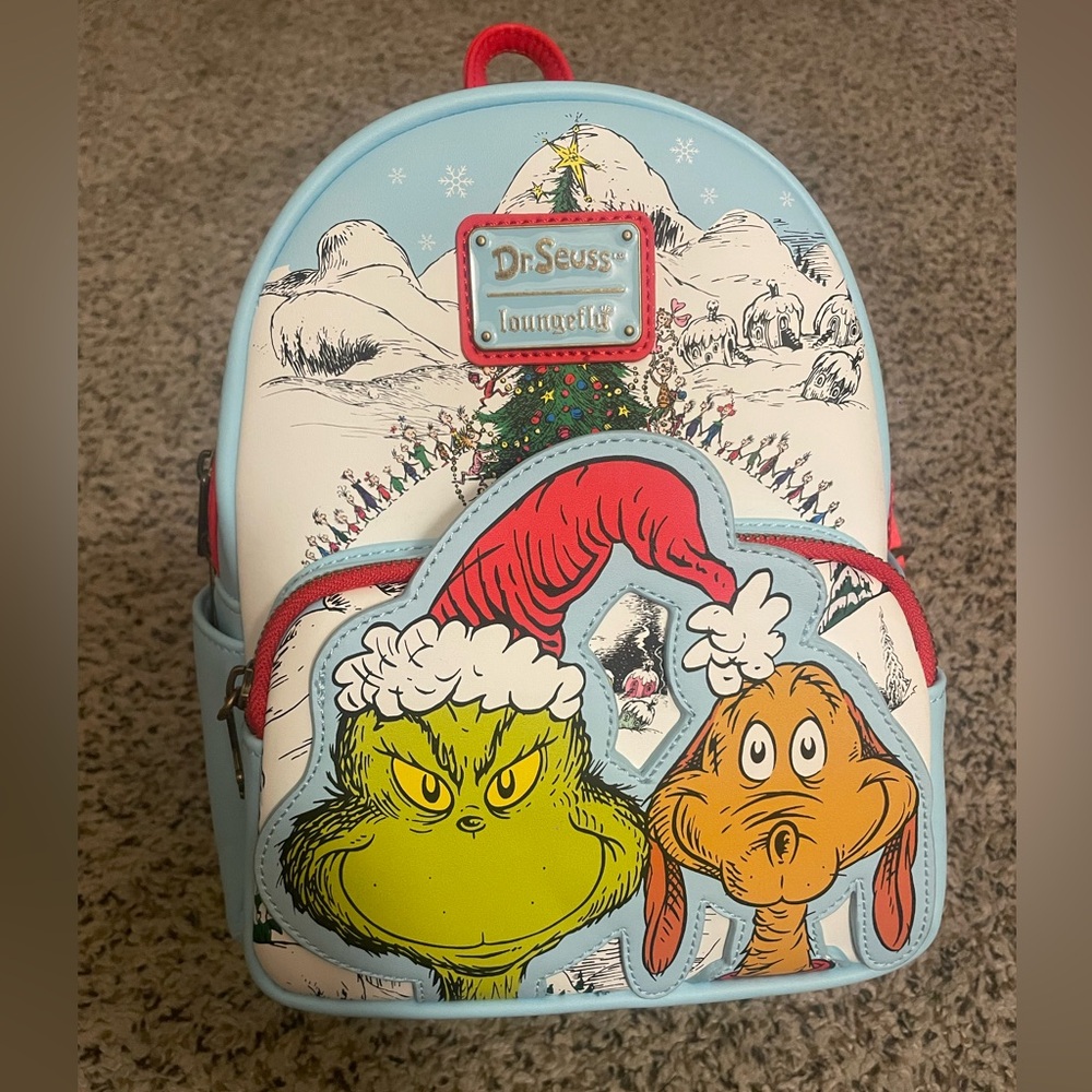 Loungefly Rare Universal Studios Parks  Grinch Max Whoville Backpack HTF Grail